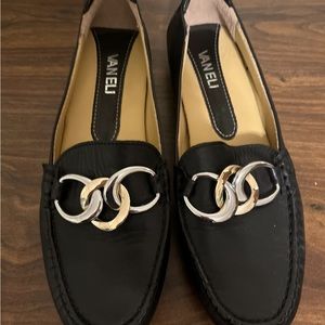 Vaneli black leather loafers size 7 1/2